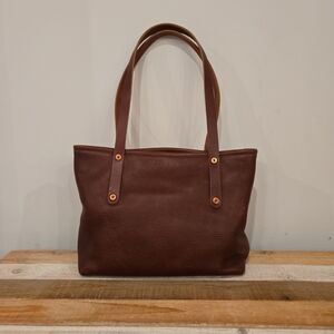 Go Forth Goods Avery Tote Saddle Pebbled Leather Shoulder Bag 10th Anniv